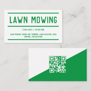 Custom QR Lawn Mowing Business Card
