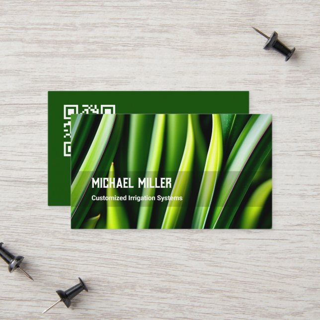 Custom QR Lawn Mowing Calling Card (Front/Back In Situ)