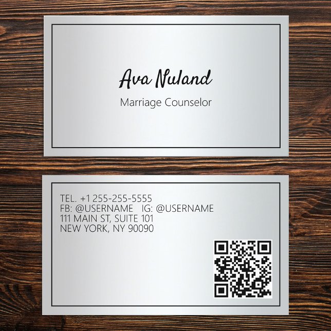 Custom QR Marriage Counselor Business Card (Custom QR Marriage Counselor Business Cards)