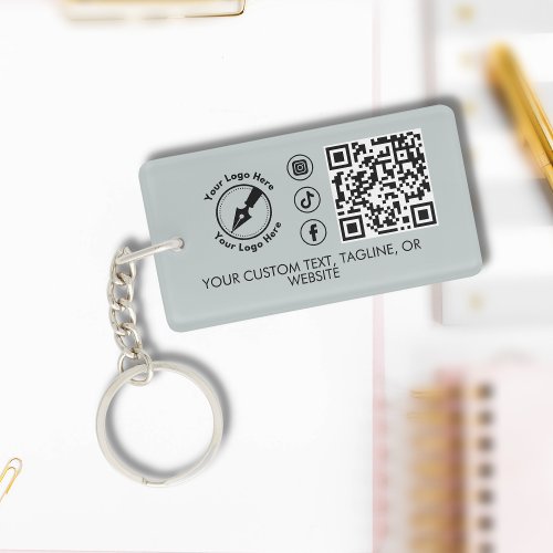 Custom QR  Social Media Marketing Notary Logo  Keychain