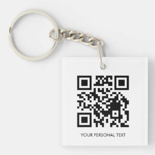 Custom QR Website Link Minimal Acrylic Design Keychain