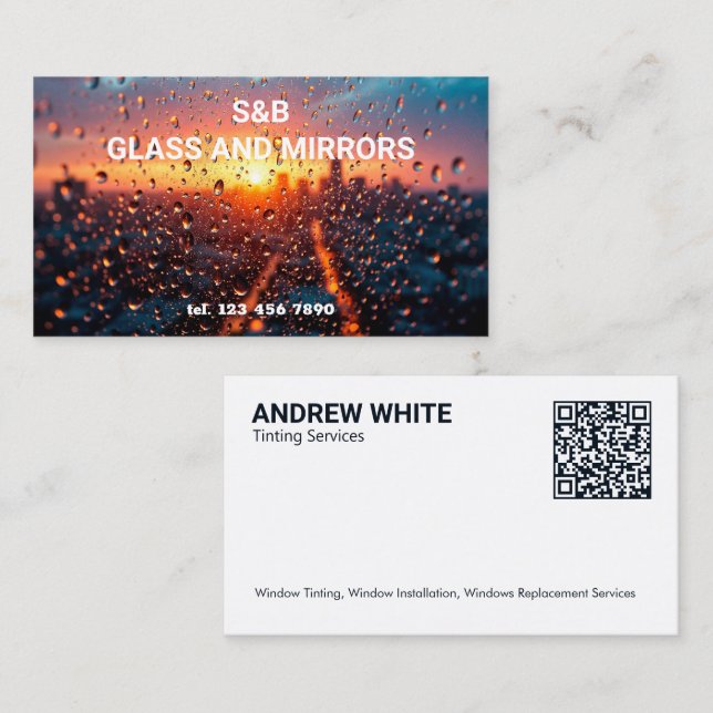 Custom QR Window Tinting Business Card (Front/Back)