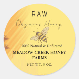 Custom Queen Bee Honeycomb Honey Jar Label