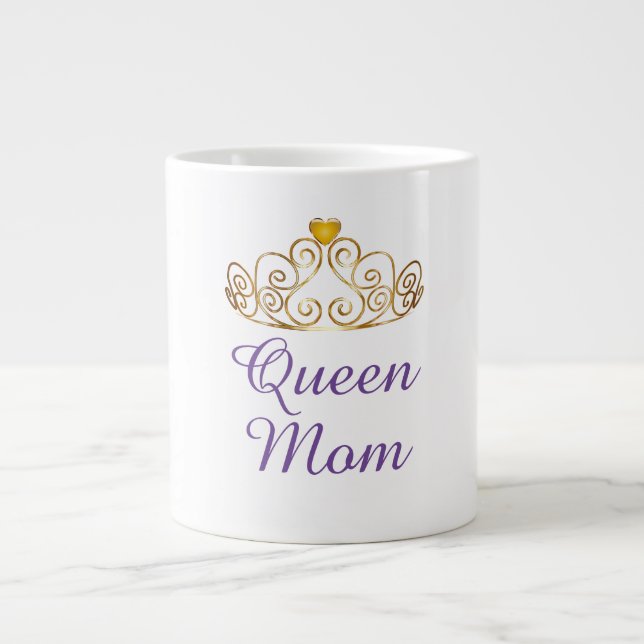 Custom Queen Mom Large Coffee Mug (Front)