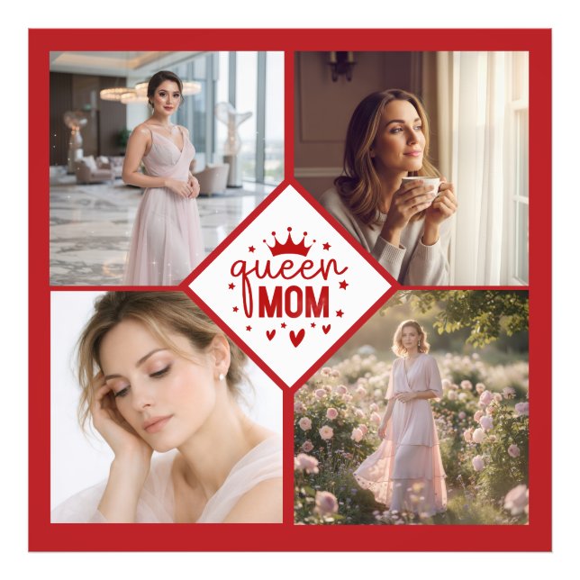 Custom Queen Mom Photo Collage Keepsake Print (Front)