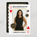 Custom Queen of Hearts Birthday Invite, Casino  Invitation