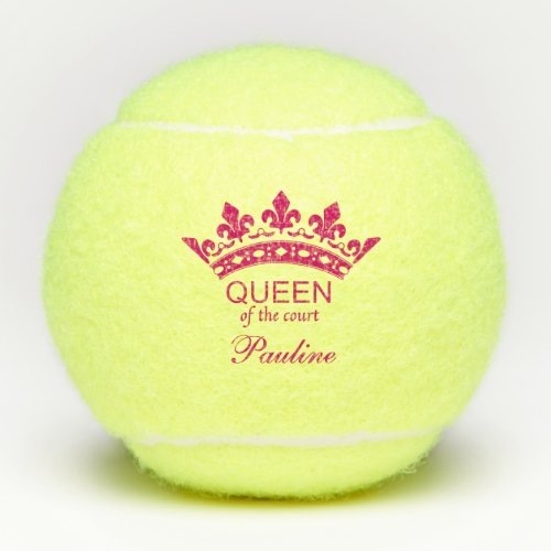 Custom Queen of the Court Pink Tennis Balls