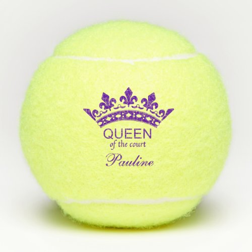 Custom Queen of the Court Purple Tennis Balls