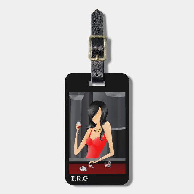 Custom Queen of the Game - Casino Las Vegas Luggage Tag (Front Vertical)