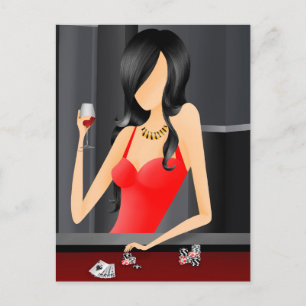 Custom Queen of the Game - LasVegas Casino Postcard