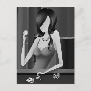 Custom Queen of the Game - LasVegas Casino Postcard