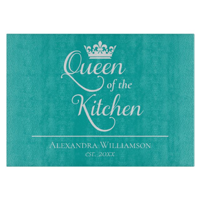 Custom Queen of the Kitchen Cutting Board (Front)