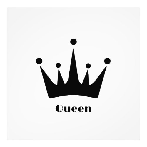 Custom Queen Text Black Crown Photo Enlargement