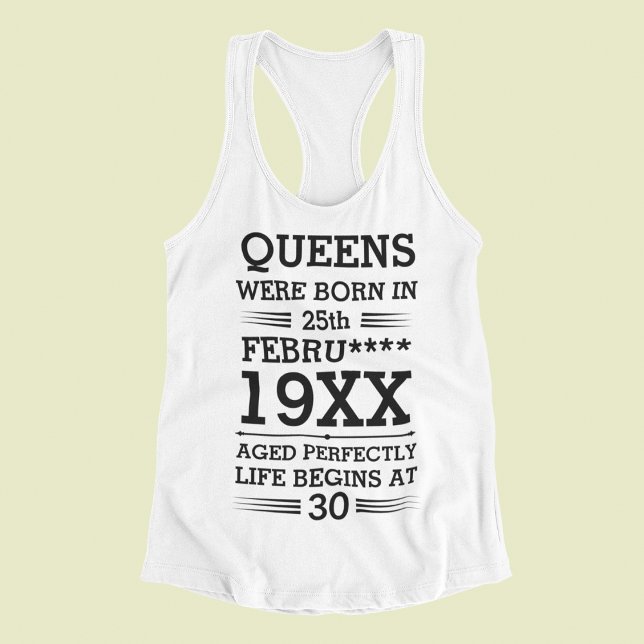 Custom Queens Were Born in Date Month Year Age Tank Top (Creator Uploaded)