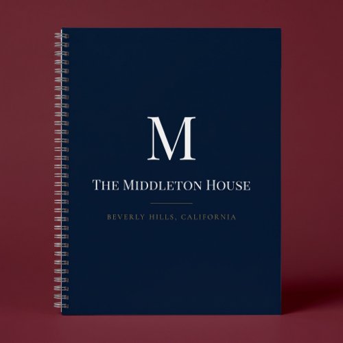 Custom Quiet Luxury Estate Monogram Family Name Notebook