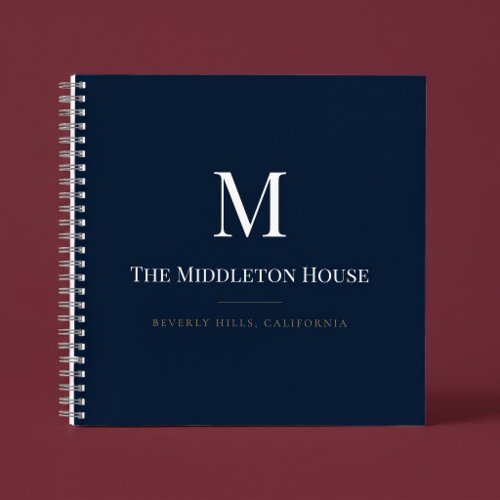 Custom Quiet Luxury Estate Monogram Family Name Notebook