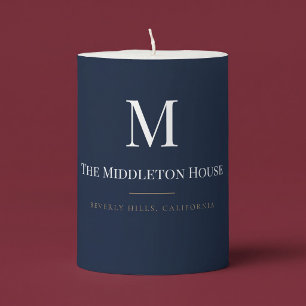 Custom Quiet Luxury Estate Monogram Family Name Pillar Candle