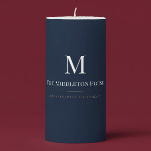 Custom Quiet Luxury Estate Monogram Family Name Pillar Candle