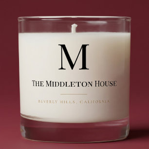 Custom Quiet Luxury Estate Monogram Family Name Scented Candle