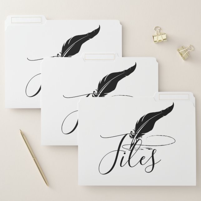 Custom quill pen  file folder (Set)