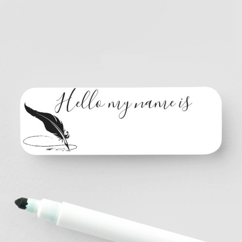 Custom quill pen  name tag