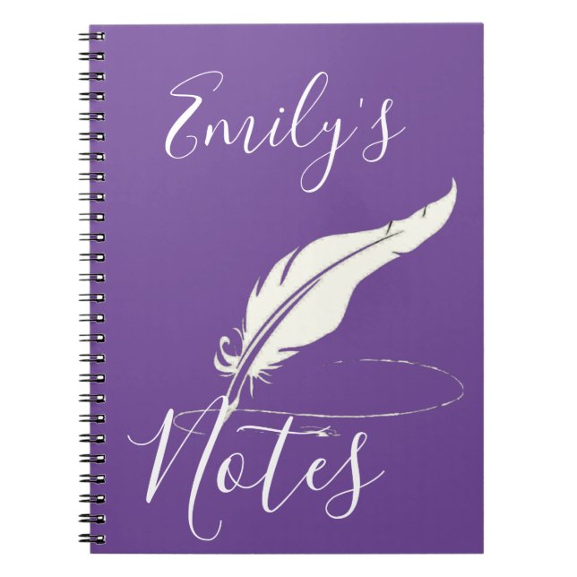 Custom quill pen  personalized notebook (Front)