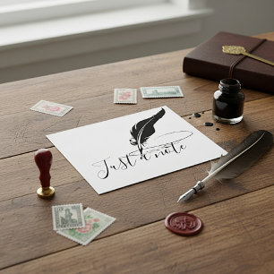Custom quill pen postcard