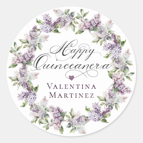 Custom Quinceanera Purple Lilac Envelope Seal