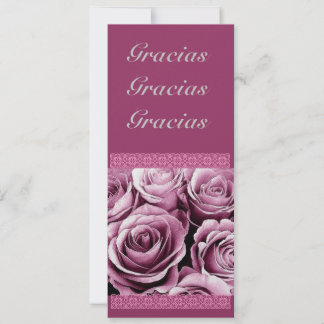 CUSTOM Quinceanera Thank You with Pink Roses Invitation