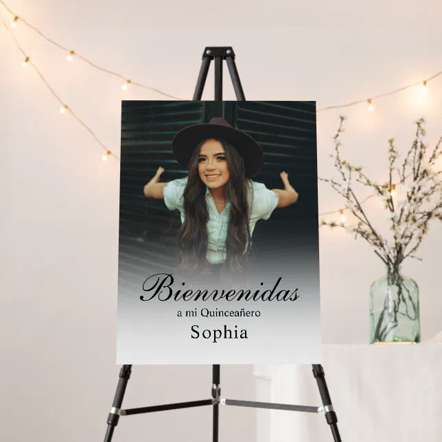 Custom Quinceañera Welcome Sign with Photo | Zazzle