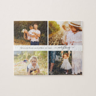 Custom Quote 4 Photos Gallery Personalized Puzzle