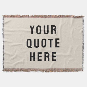 Custom Quote Banner Personalized Your Quote Wall Throw Blanket