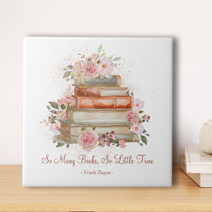 Custom Quote Books and Vintage Pink Roses Ceramic Tile