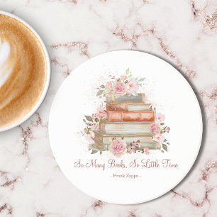 Custom Quote Books and Vintage Pink Roses Coaster