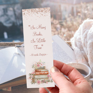 Custom Quote Books and Vintage Pink Roses Floral Bookmarks