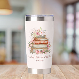 Custom Quote Books and Vintage Pink Roses Insulated Tumbler