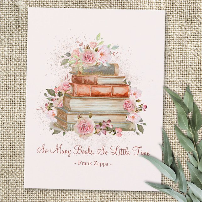 Custom Quote Books and Vintage Pink Roses Postcard (Creator Uploaded)