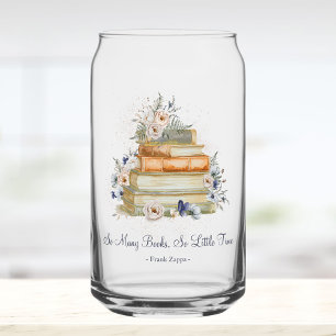 Custom Quote Books Vintage Beige Blue Flowers Can Glass