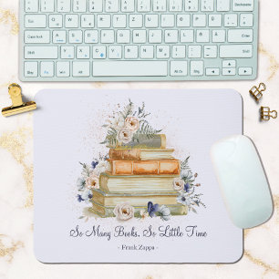 Custom Quote Books Vintage Beige Blue Roses Mouse Pad