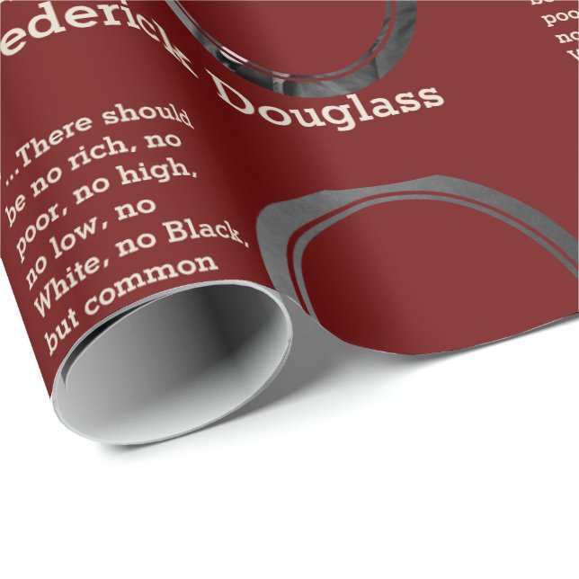 Custom Quote Burgundy FREDERICK DOUGLASS Wrapping Paper (Roll Corner)