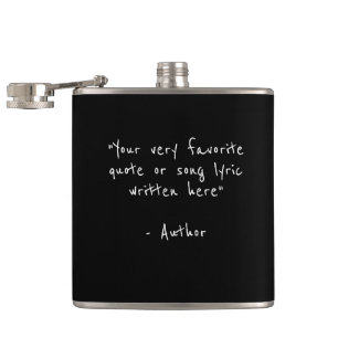 Custom quote - create your own Black and White Hip Flask