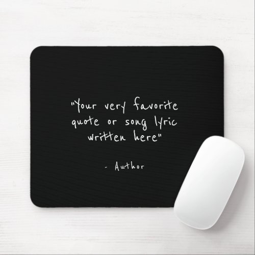 Custom quote - create your own black mouse pad