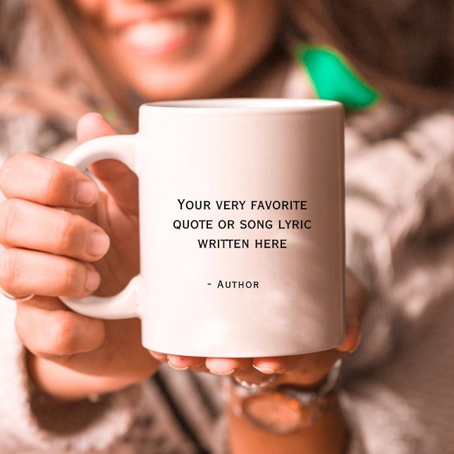 Custom quote - create your own black text coffee mug (image courtesy of Freepik)