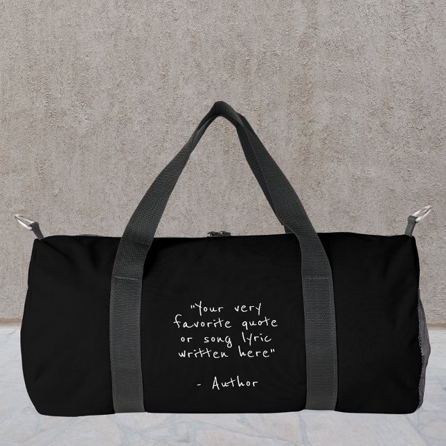 Custom quote - create your own minimalist duffle bag (Custom create your own minimalist duffle bag with your choice of text)