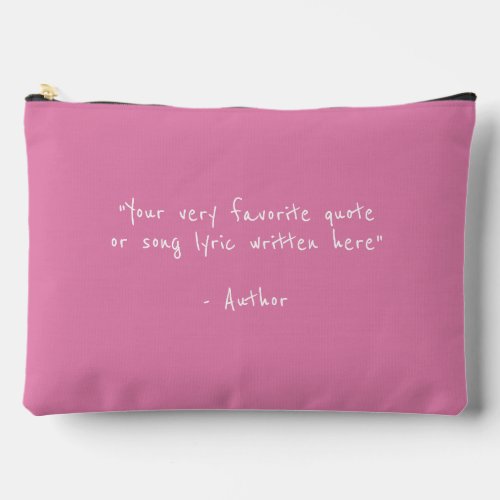 Custom quote - create your own pink accessory pouch