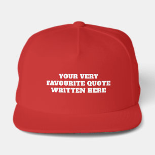 Custom quote - create your own red snap back hat