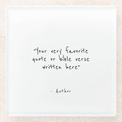 Custom quote - create your own white glass coaster