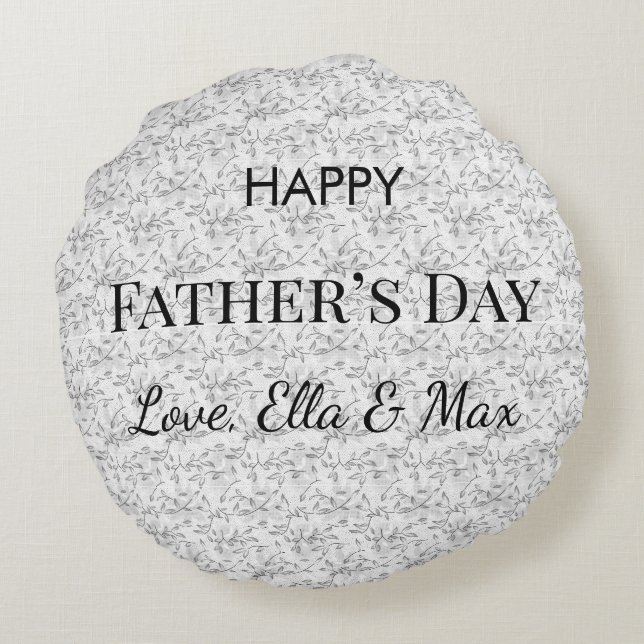 Custom Quote Design for Dad’s Special Day Round Pillow (Back)