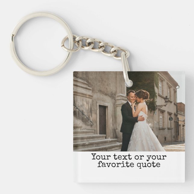 Custom quote keychain, Photo keychain, Mothers day Keychain (Front)