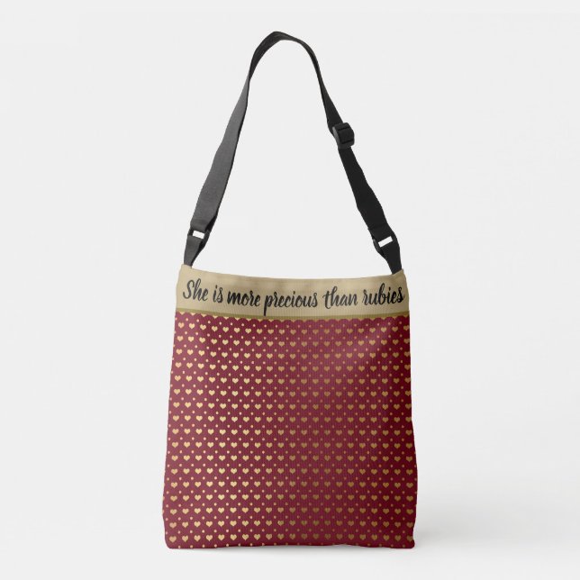 Custom Quote/Message/Name Red And Gold Crossbody Bag (Back)